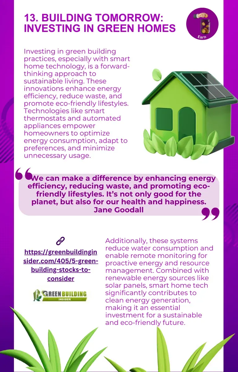 Document page about green homes, smart technology, energy efficiency and reducing waste Document page about green homes, smart technology, energy efficiency and reducing waste