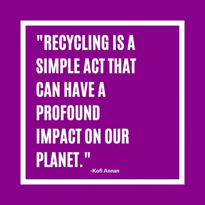 Recycling quote graphic for a branded sustainability app page Recycling quote graphic for a branded sustainability app page